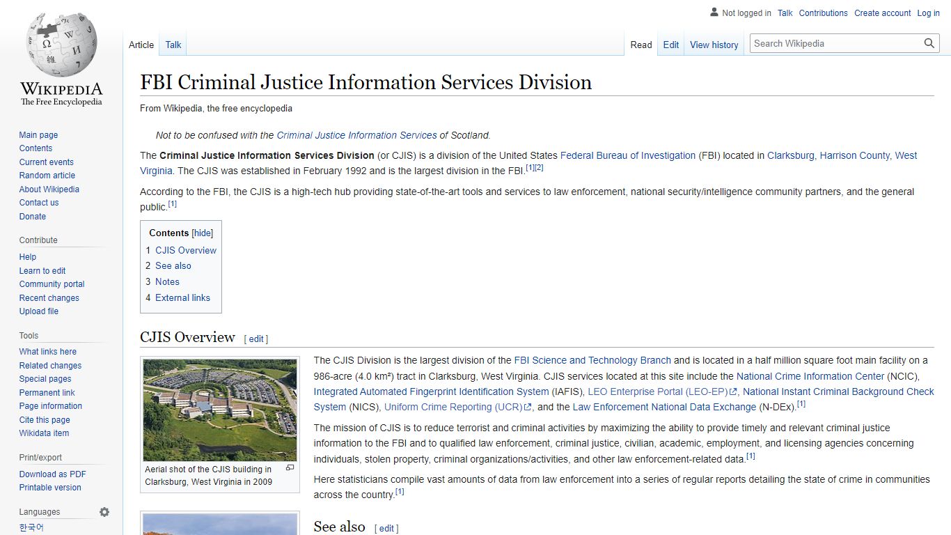 FBI Criminal Justice Information Services Division - Wikipedia